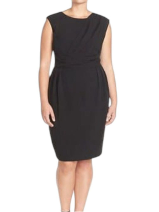 Adrianna Papell Dresses & Skirts - Adrianna Papell Pleat Side Swag Sheath Dress Black Size 8